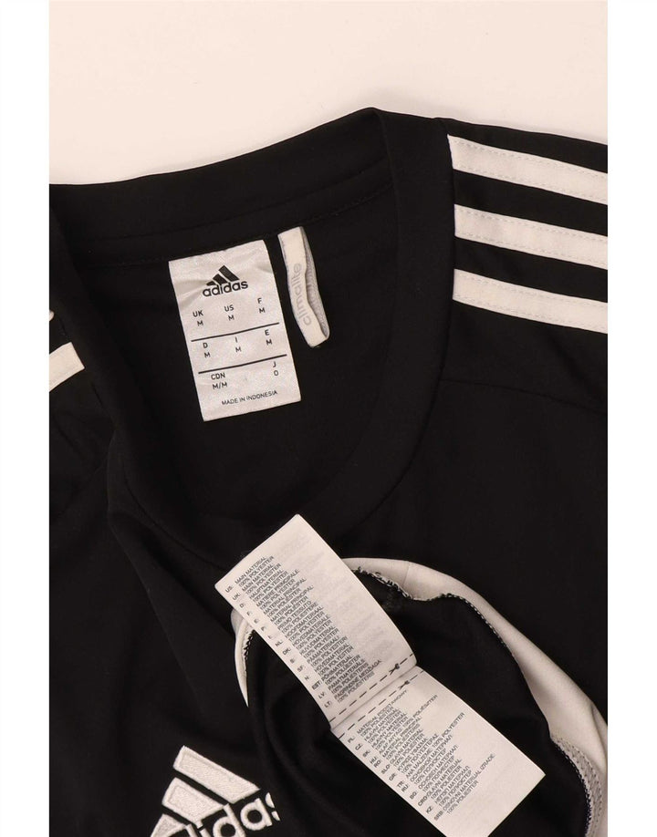 Adidas Hombre Climalite Camiseta Top Medio Negro Colorblock Poliéster