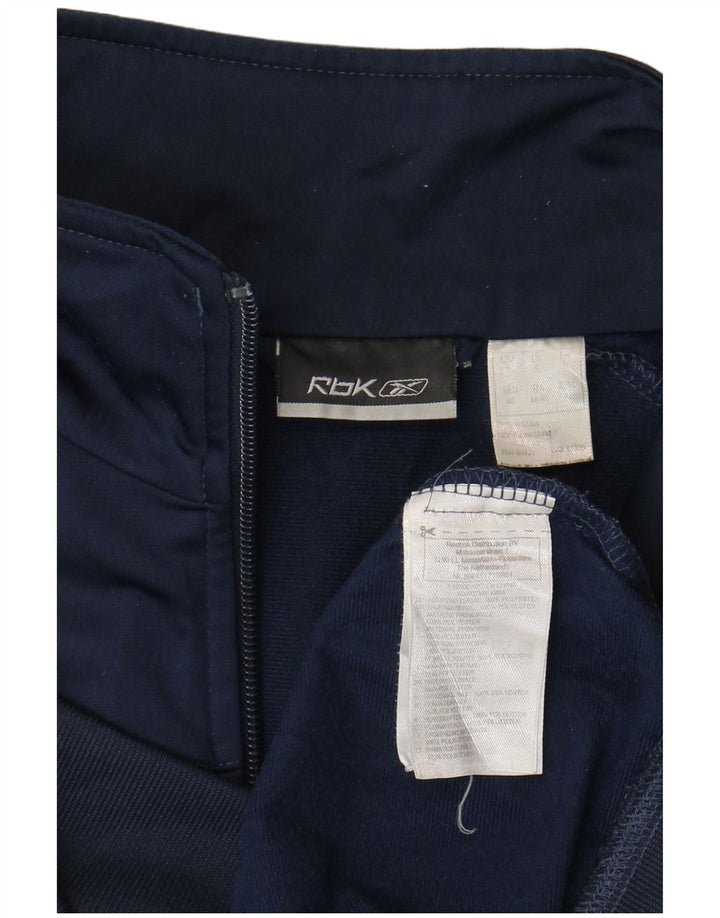 Reebok - Chaqueta de chándal para hombre, talla pequeña, color azul marino, poliéster