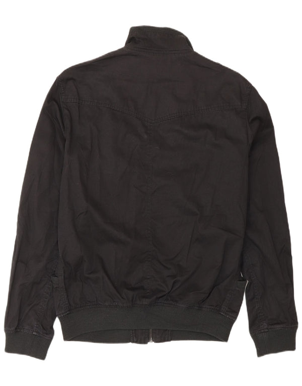 Zara Chaqueta Bomber Militar Hombre UK 38 Mediana Algodón Negro