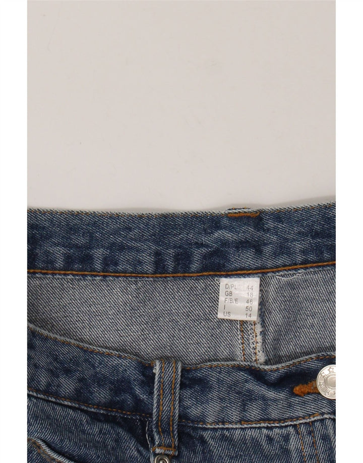 VINTAGE Falda vaquera de cintura alta para mujer Reino Unido 18 XL W32 Azul