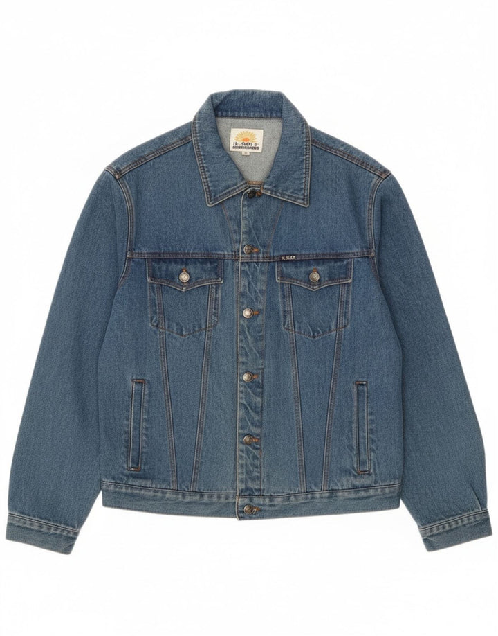 Vintage hombres chaqueta de mezclilla Reino Unido 42 XL algodón azul clásico