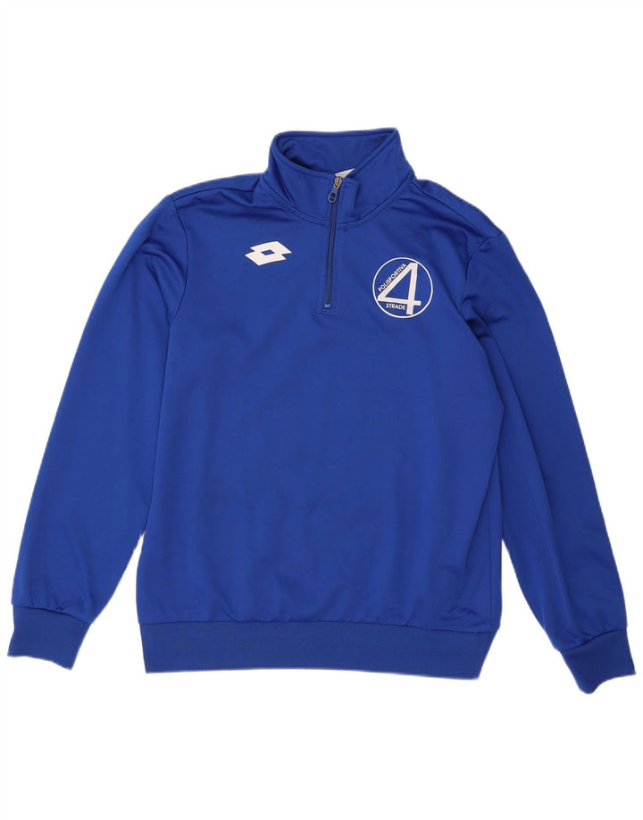 Lotto Hombre Gráfico Cremallera Cuello Sudadera Jersey Grande Poliéster Azul