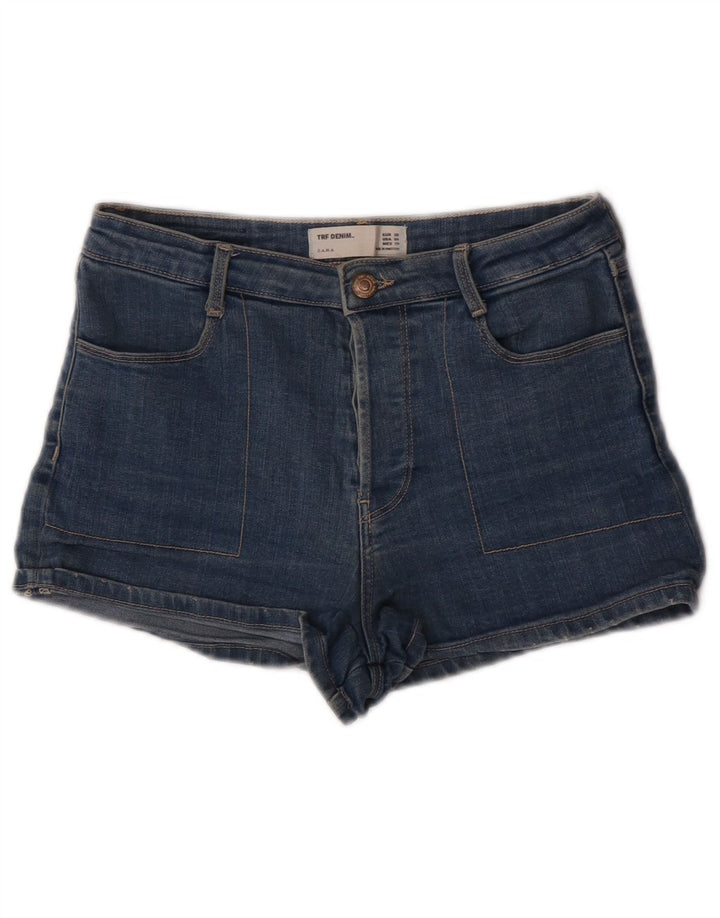 Zara Pantalones cortos de mezclilla para mujer EU 38 Small W28 Algodón azul