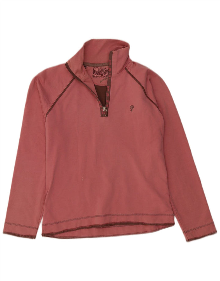 Fat Face Sudadera con Cuello y Cremallera para Mujer UK 8 Small Pink Cotton