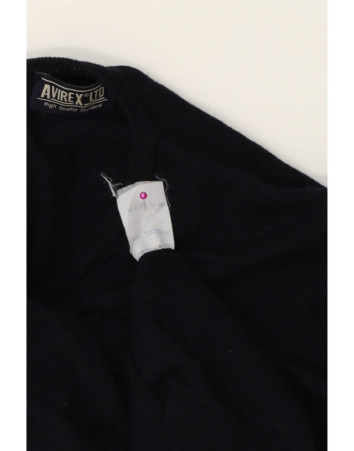 Avirex Jersey con Cuello en V para Hombre Lana Merino Azul Marino Medio