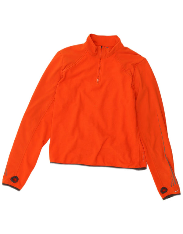 Nike Mujer Therma-Fit Zip Neck Fleece Jumper UK 40/40 XL Naranja Poliéster