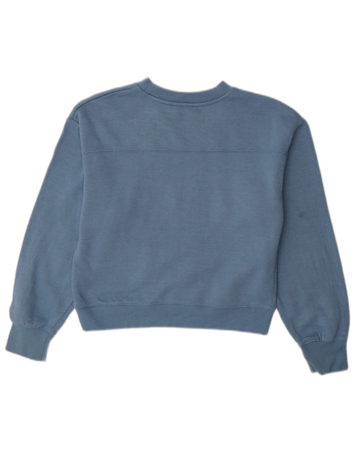 Zara Mujer Crop Sudadera Jumper UK 10 Small Azul Poliéster