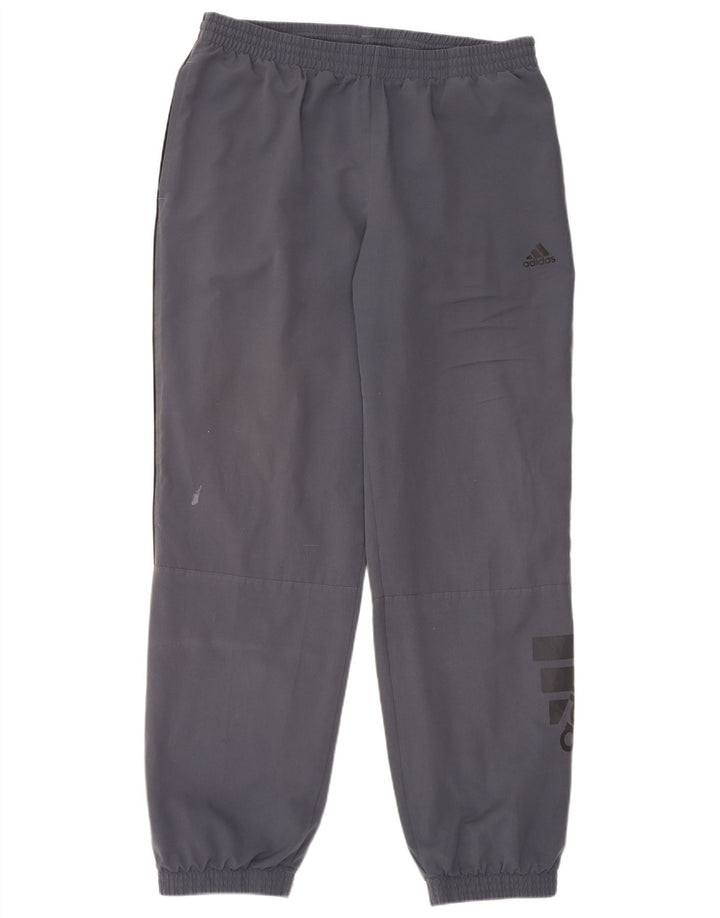 ADIDAS Hombre Gráfico Chándal Pantalones Joggers Grande Gris Poliéster