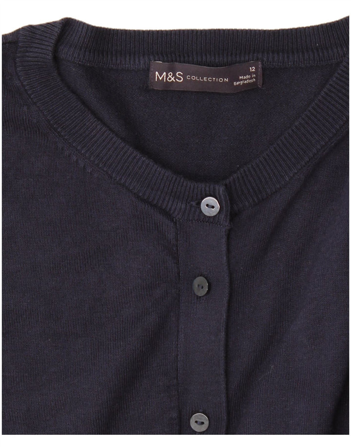 Marks & Spencer Suéter tipo cárdigan para mujer UK 12 mediano Azul marino