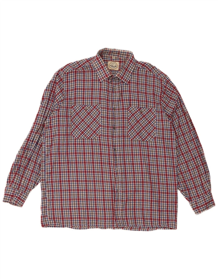Camisa Follie Hombre Talla 43/44 XL Algodón Cuadros Multicolor