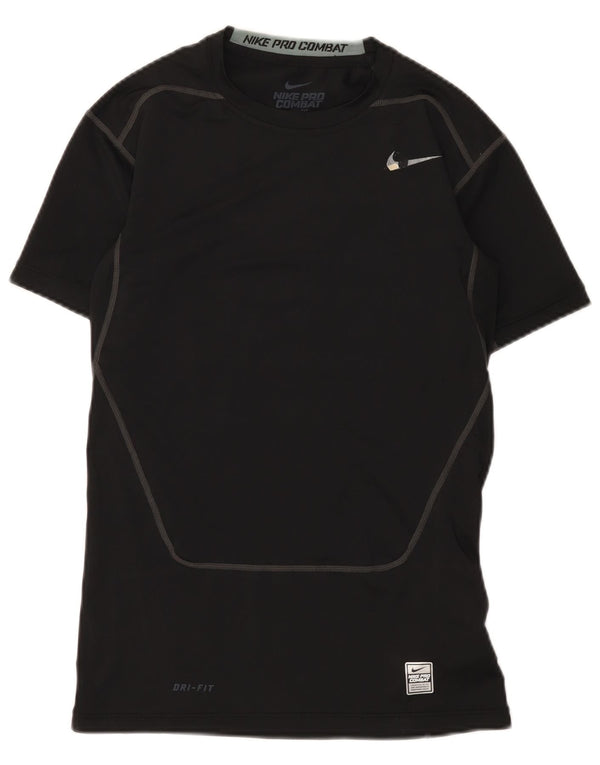Nike Mujer Dri Fit Graphic Camiseta Top UK 40 Grande Poliéster Negro