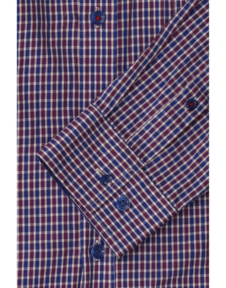 Camisa Pierre Cardin Hombre Pequeña Cuadros Azul Poliéster