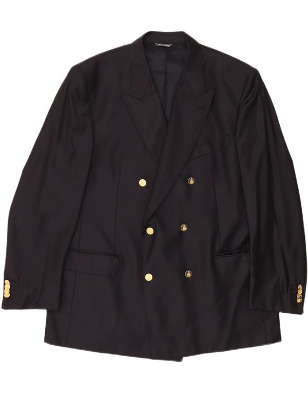 VINTAGE Chaqueta Blazer de doble pecho para hombre Reino Unido 40 Azul marino grande