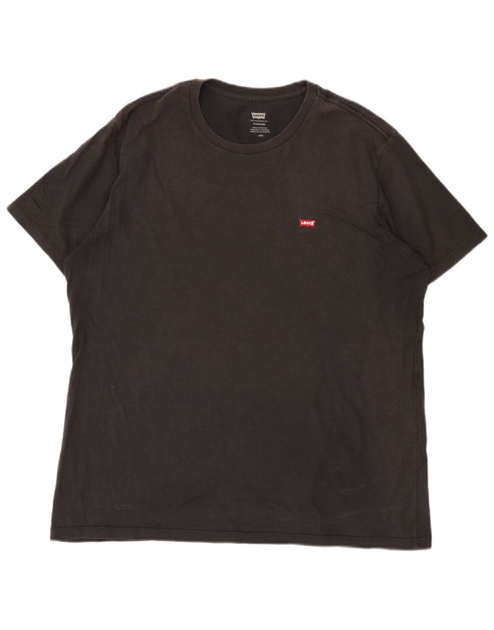 Levi's Camiseta estándar para hombre Top grande de algodón negro