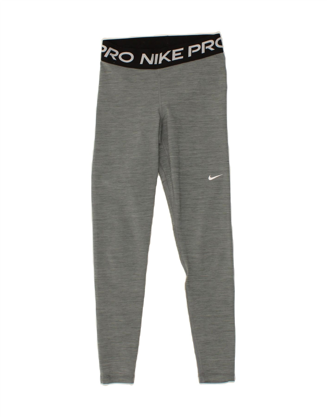 NIKE Womens Dri Fit Graphic Leggings UK 10 Small  Grey Flecked Polyester Vintage Nike and Second-Hand Nike from Messina Hembry 