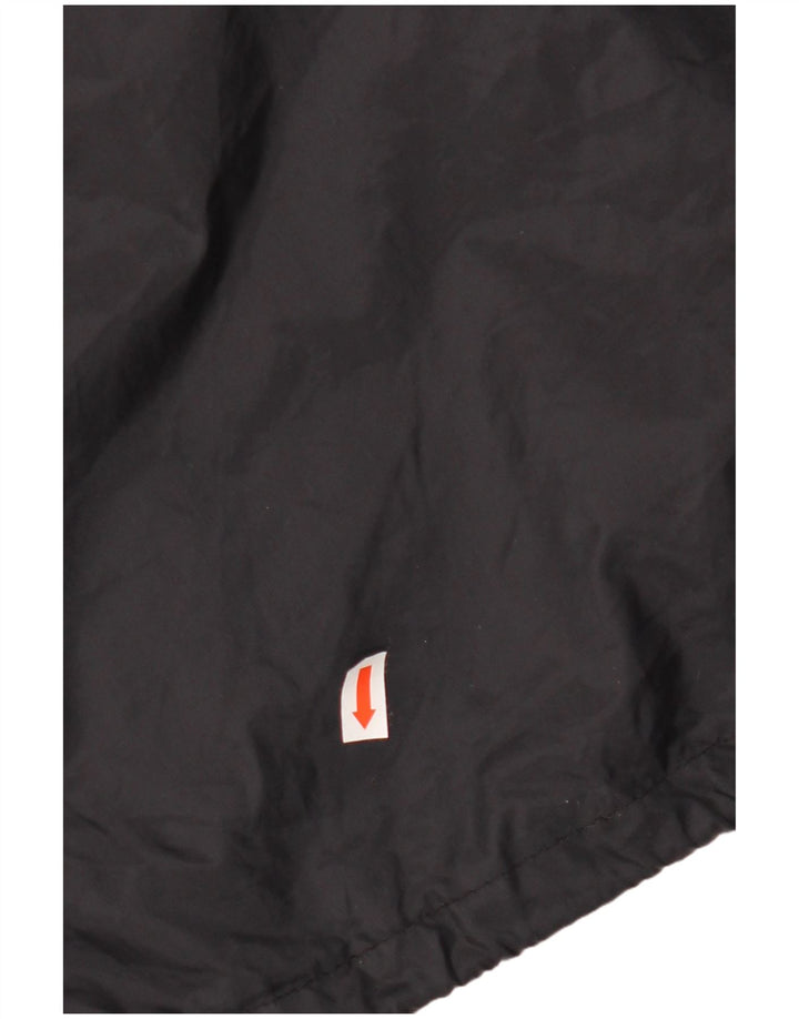 VINTAGE Chaqueta de lluvia con capucha para hombre Reino Unido 44 2XL Negro Geométrico