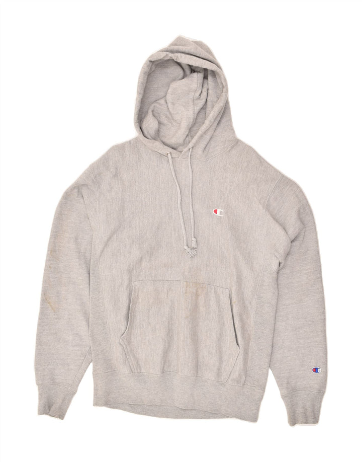 CHAMPION Mens Hoodie Jumper Medium Grey Cotton | Vintage Champion | Thrift | Second-Hand Champion | Used Clothing | Messina Hembry 