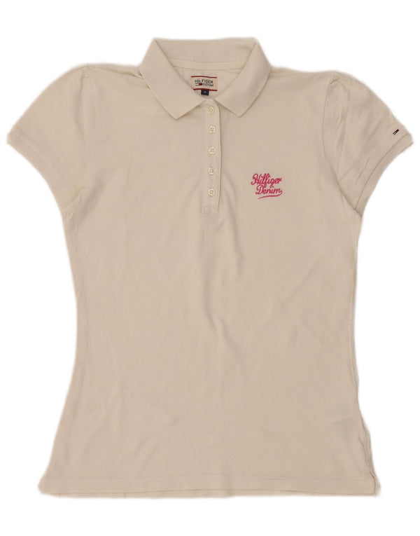 TOMMY HILFIGER Polo para mujer UK 12 Medium White Cotton
