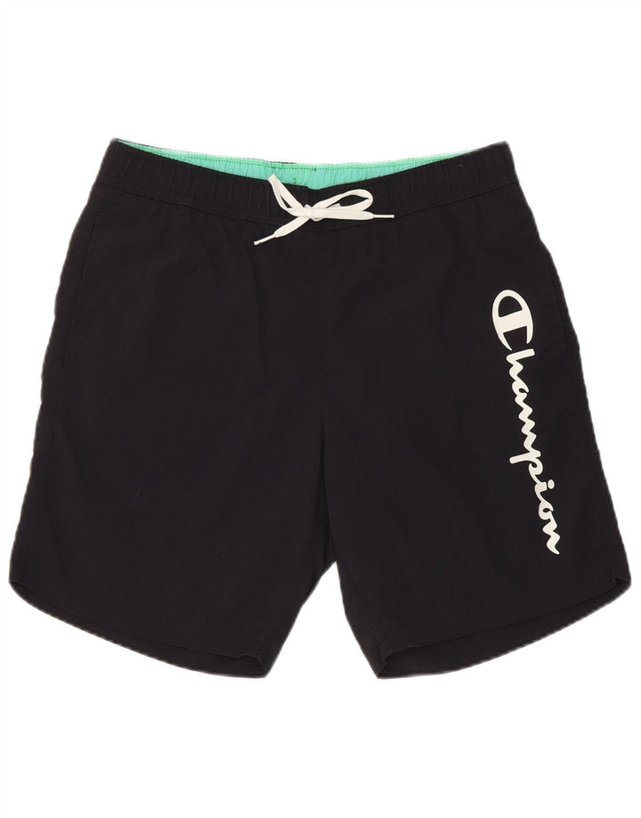 Champion Shorts De Baño Gráfico Para Hombre Small Black Polyamide