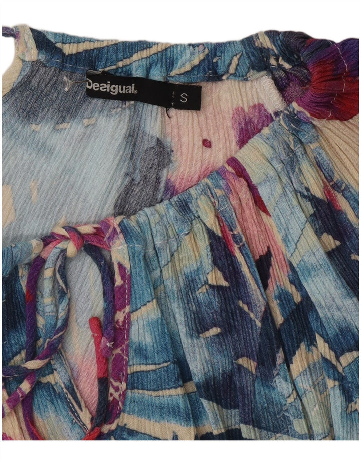 Desigual Top gráfico con hombros descubiertos para mujer UK 10 Small Multicolor Floral