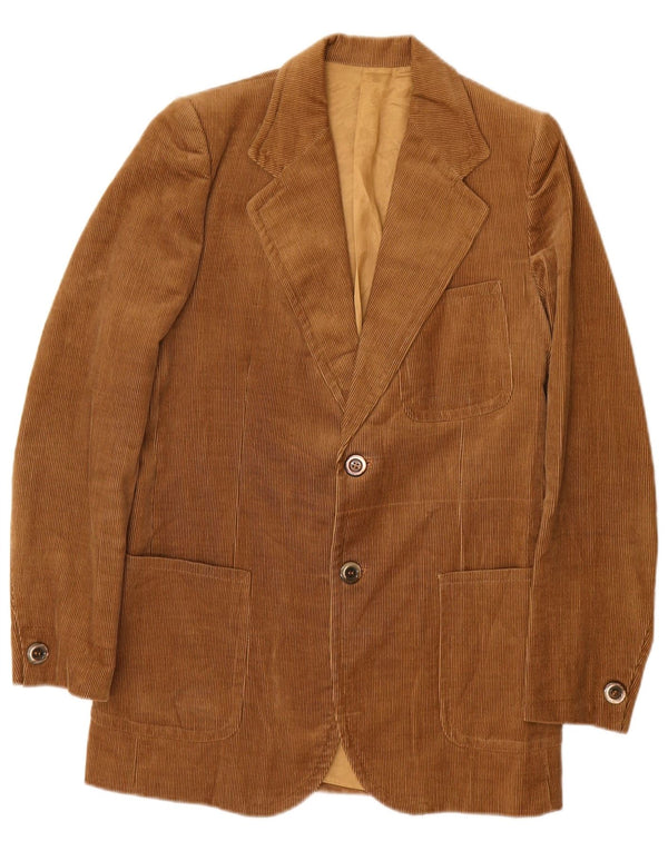 Vintage hombres pana 2 botones Blazer chaqueta Reino Unido 36 pequeño marrón