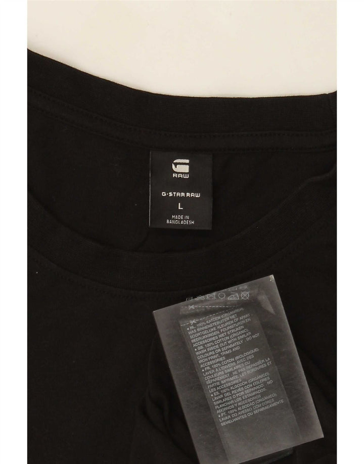 G-Star Hombre Camiseta Top Grande Algodón Negro