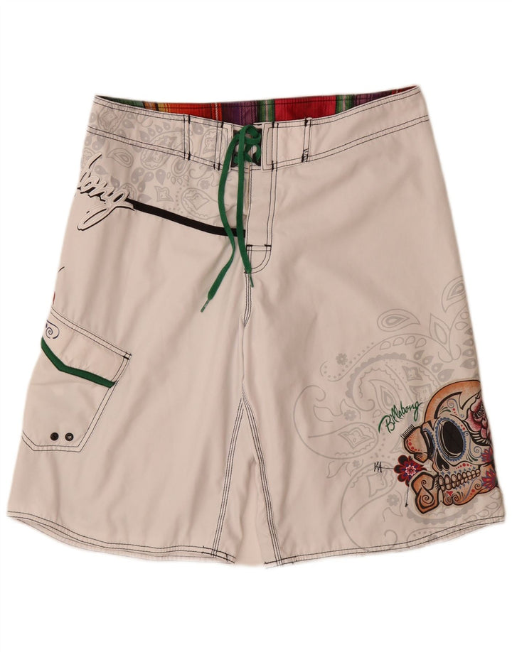 Billabong Bañador Gráfico Para Hombre Poliéster Floral Blanco Grande