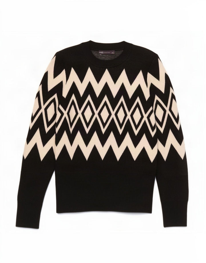 Marks & Spencer - Jersey de cuello redondo para mujer, talla 40, talla M, color negro