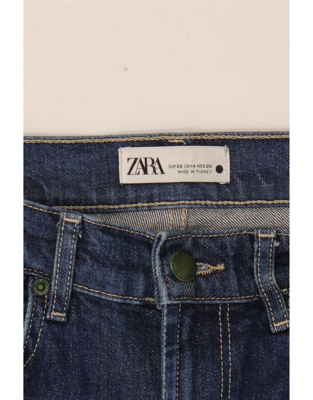 Zara Mujer Vaqueros Slim EU 36 XS W26 L31 Azul