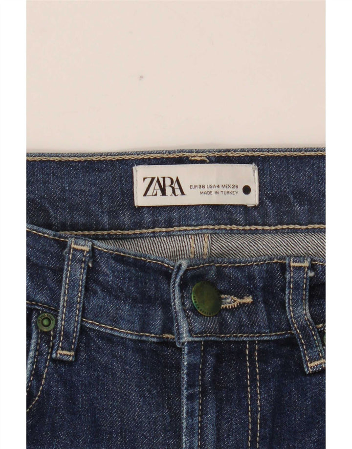 Zara Mujer Vaqueros Slim EU 36 XS W26 L31 Azul