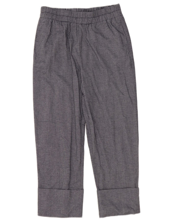 Zara Mujer Pantalones Cortos Rectos Pequeños W27 L24 Algodón Azul Marino