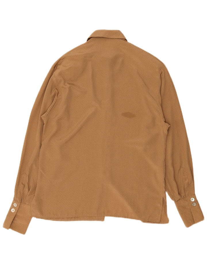 Ravens Camisa extragrande para mujer UK 10 Small Marrón Spotted Poliéster