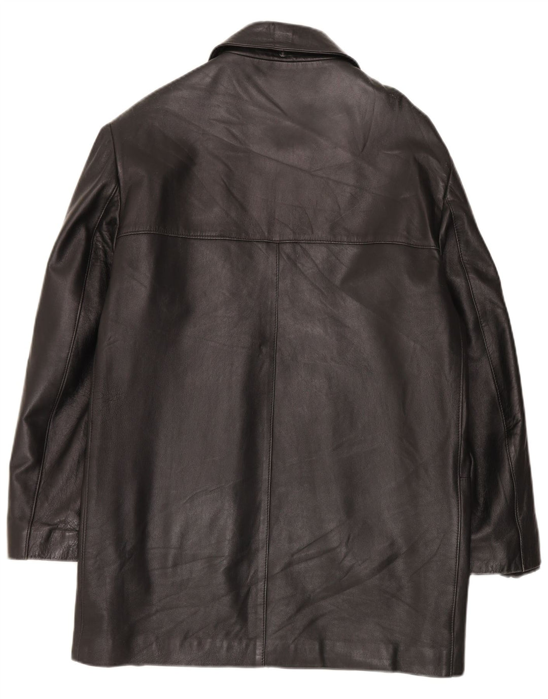 Vintage hombres regular fit chaqueta de cuero Reino Unido 40 grande negro