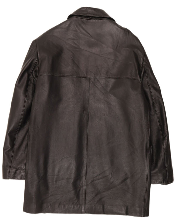 Vintage hombres regular fit chaqueta de cuero Reino Unido 40 grande negro