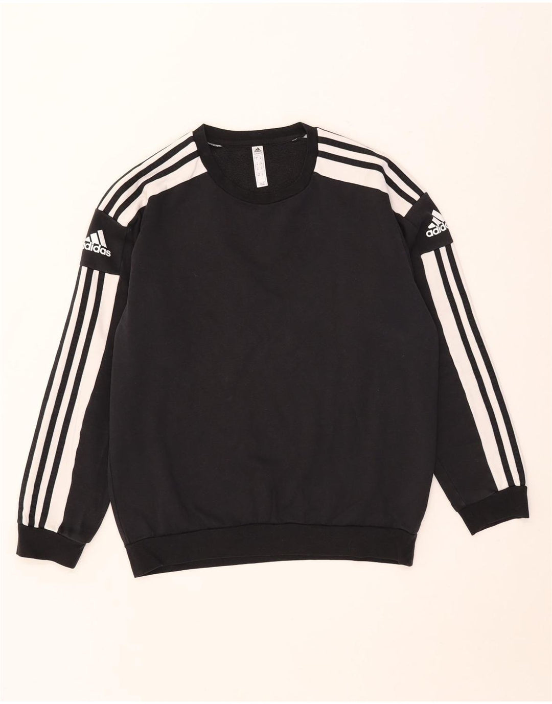 Adidas Hombre Sudadera Gráfica Jersey De Algodón Color Block Mediano Negro