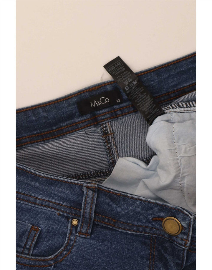 M&Co Vaqueros ajustados para mujer UK 12 Medium W34 L28 Algodón azul