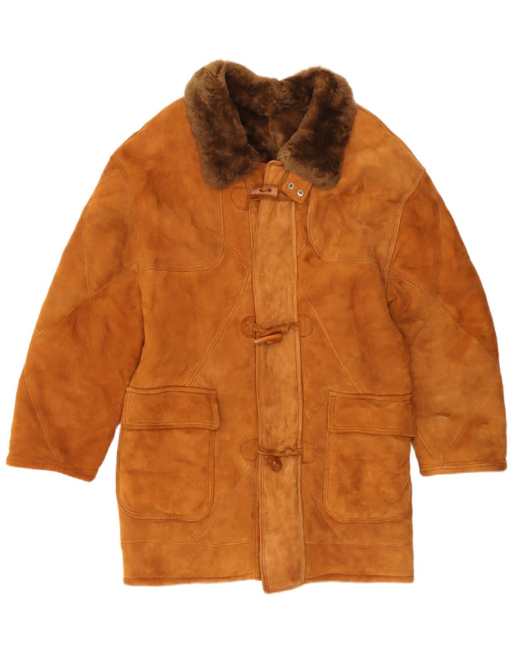 Marpel Chaqueta de piel de oveja para hombre UK 36 Small Marrón piel de oveja