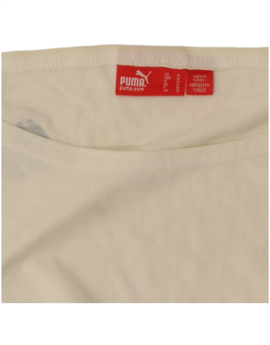 Puma Mujer Camiseta Gráfica Top UK 12 Medium White Colourblock