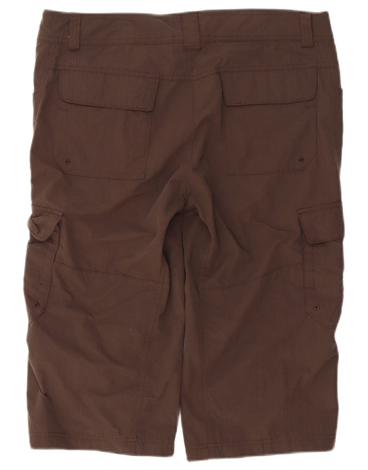Columbia Bermudas tipo cargo para mujer, talla 12, talla grande, W36, nailon marrón