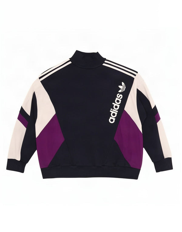 Adidas - Sudadera gráfica para mujer, talla 40, talla grande, color azul marino