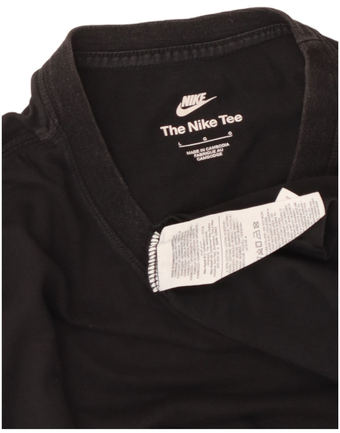 Camiseta NIKE para hombre Top grande de algodón negro