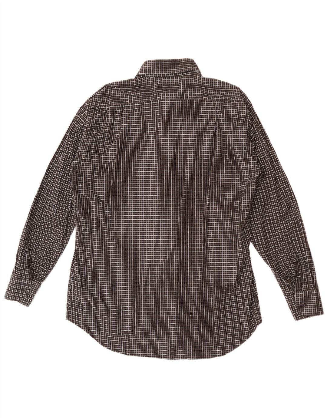 Roccobarocco Camisa para hombre Talla 44 17 1/2 XL Algodón a cuadros negro