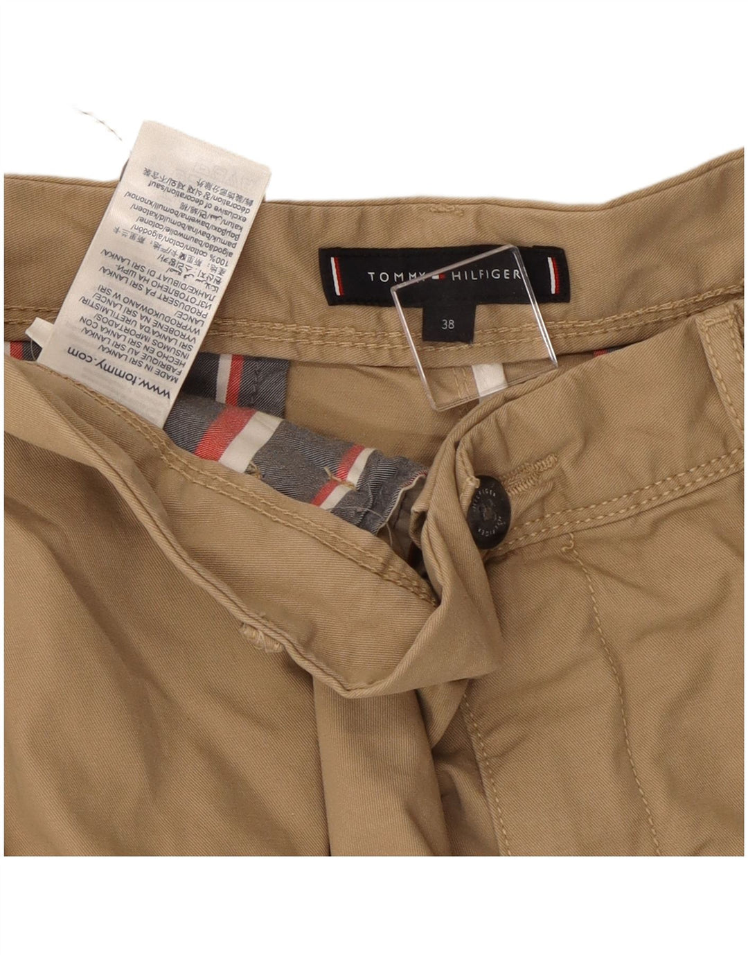 TOMMY HILFIGER Shorts cargo para hombre W38 XL Algodón beige