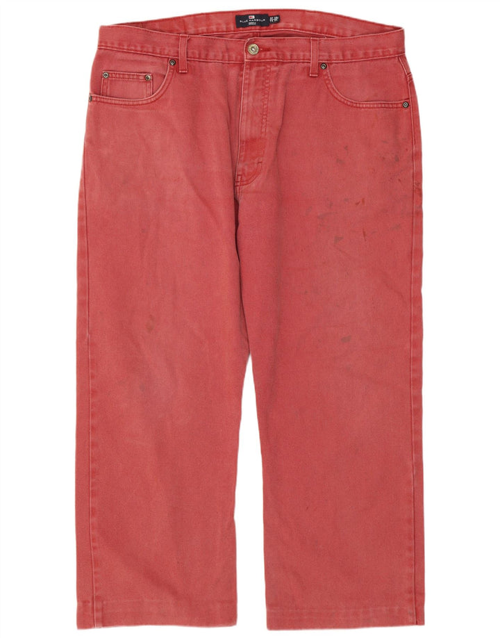 Marks & Spencer Vaqueros recortados azules Harbor para hombre W38 L24 Algodón rojo