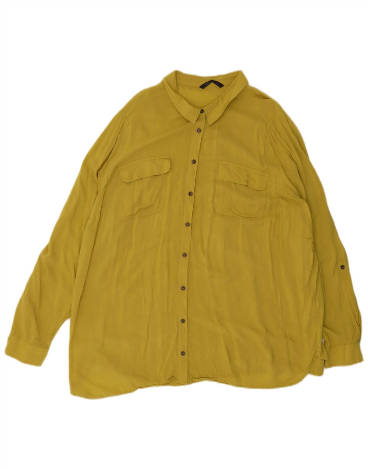Marks & Spencer Blusa para mujer UK 20 2XL Viscosa amarilla