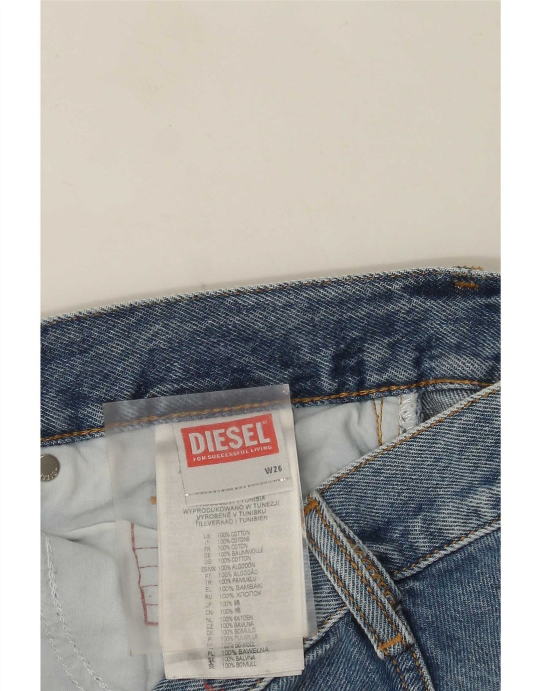 Vaqueros Diesel Mujer Rectos W26 L31 Algodón Azul