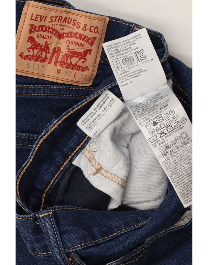 Levi's Hombre 511 Slim Jeans W32 L32 Algodón Azul