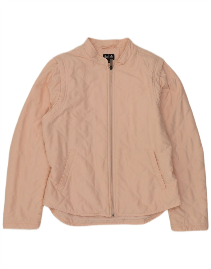 Adidas Chaqueta acolchada para mujer UK 14 Poliéster rosa medio