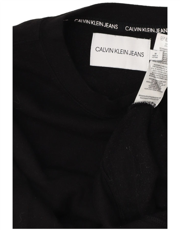 CALVIN KLEIN JEANS Sudadera para mujer Jumper UK 44 Mediano Negro Algodón