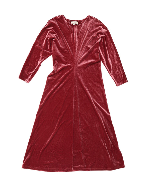 Marks & Spencer Vestido largo de manga 3/4 para mujer UK 44 Medio Borgoña